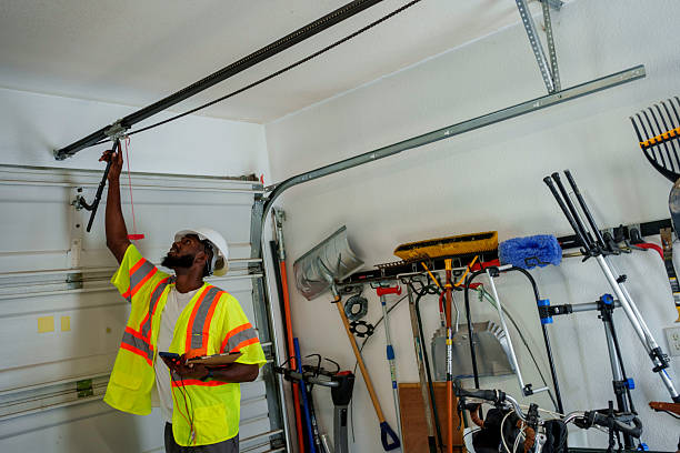 Professional Garage Door Panel Replacement technician working in Alamo, TX